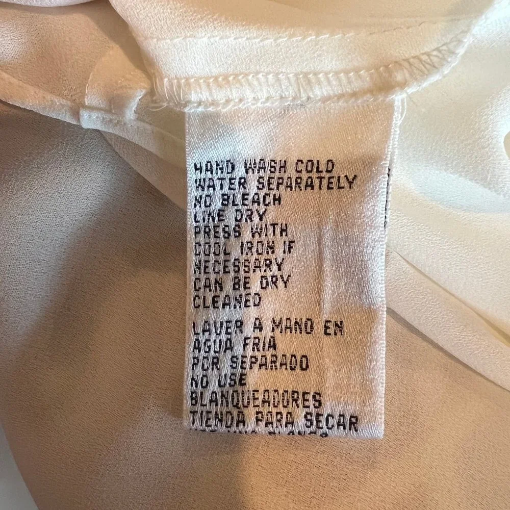 (2) Cream sheer sleeveless blouse, Size 8 - Picture 4 of 4